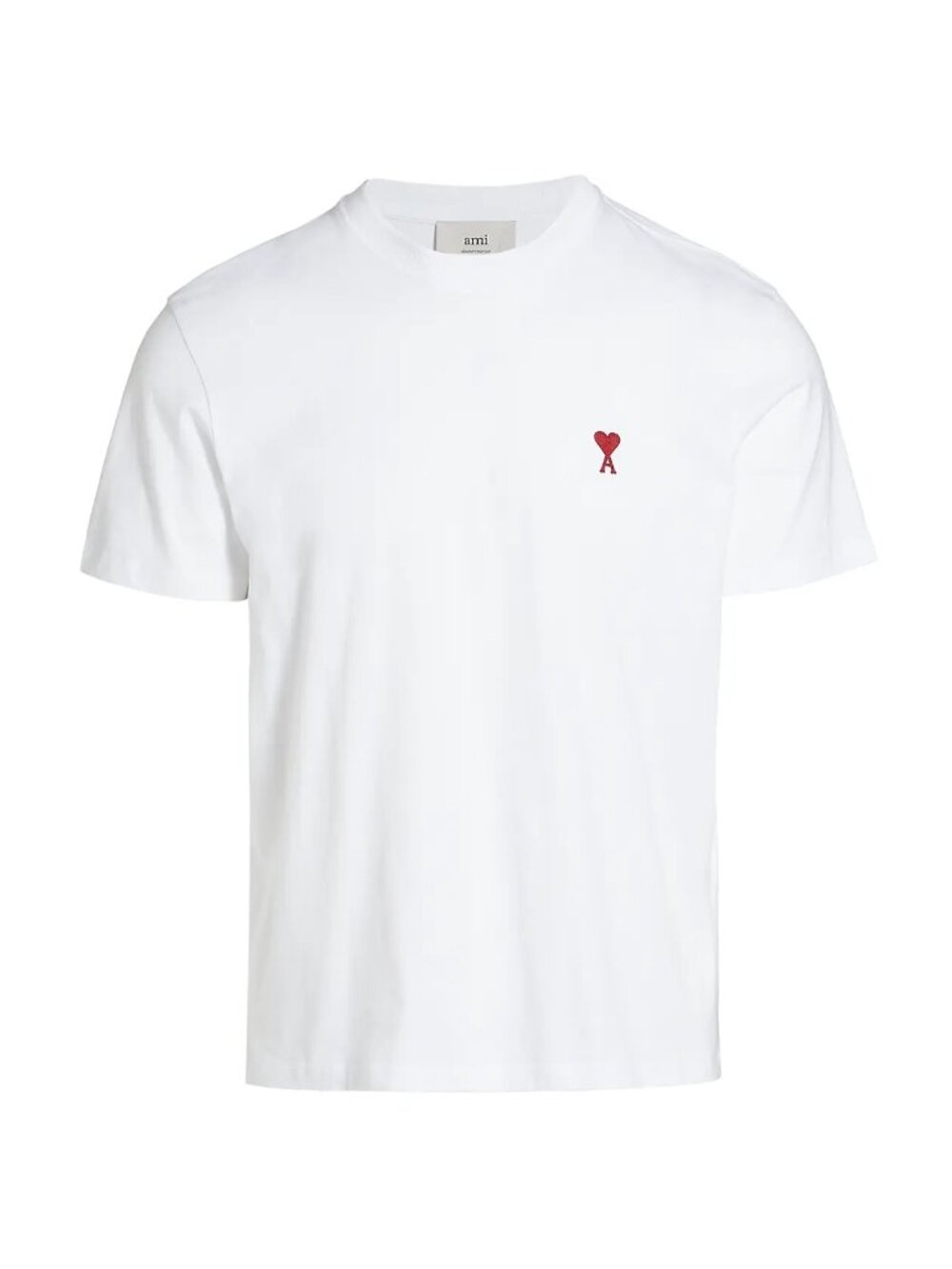 Alexandre Mattiussi Ami de Coeur T-shirt in organic cotton jersey in white & red